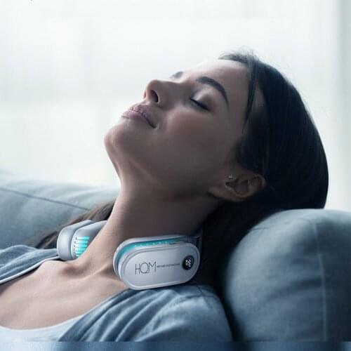 New Upgrade Leafless Neck Fan Dual Function Intelligent Constant Temperature Cooling And Heating Instrument Portable