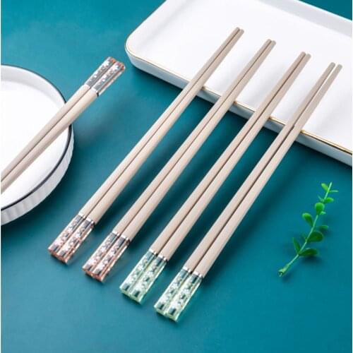 Flower chopsticks mildew proof 24cm amber glass fiber high temperature sushi food stick chopsticks for hotel high-quality tablew