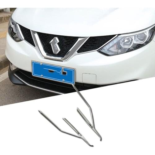 Front Mesh Grille Grill Head Light Lamp Cover Trim For Nissan Qashqai J11 2015 - 2019 Car Accessories ABS Chrome Molding Garnish