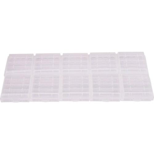 10x Plastic Case Holder Storage Box Cover for Rechargeable AA AAA Batteries