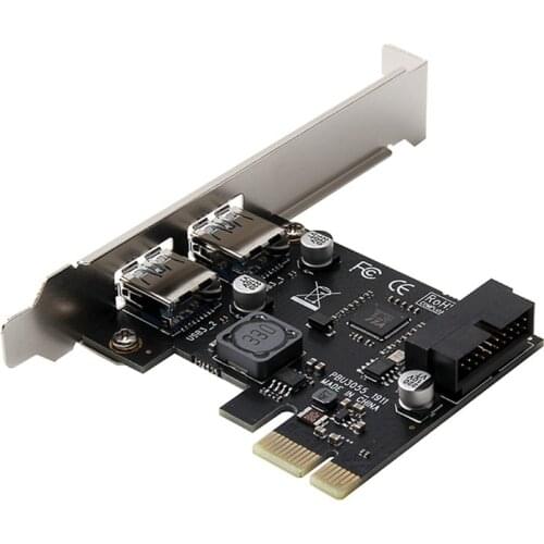 PCI-E to USB3.0 Expansion Card Adapter 19-Pin Connector Front Expansion Interface USB3.0 Adapter Card for Computer