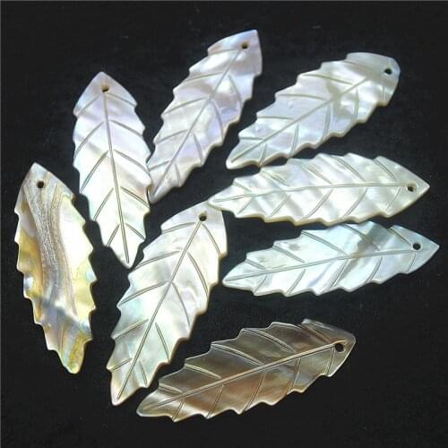 20PCS Nature Shell Pendants Salwater Mother Of Pearl Beads For Women Earring Mkaing Drops 42x16MM New Arrivals Hot Selling