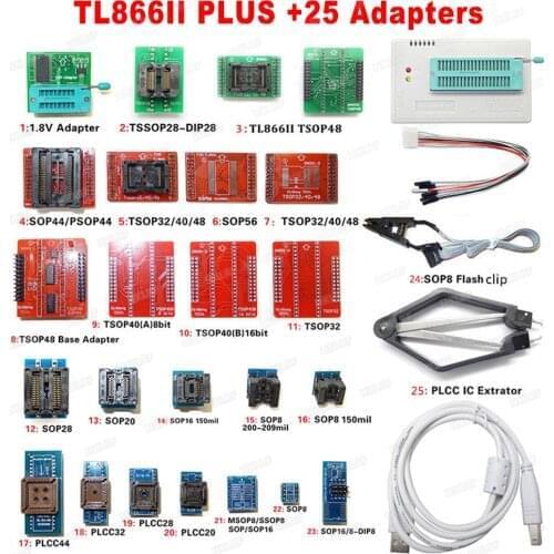 XGECU Best quality TL866ii Plus Programmer Support MCU AVR EEPROM EPROM 27 28 29 37 39 49 50 Series chips And som
