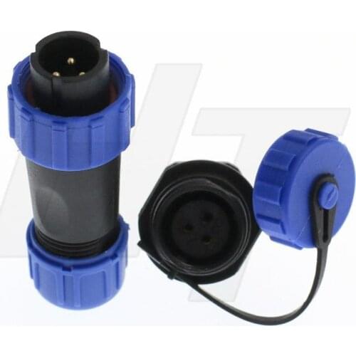 Industry equipment waterproof dustproof air Panel Mount Connector SP13 3 Pin Male Plug+Rear install Female Socket IP68 2set