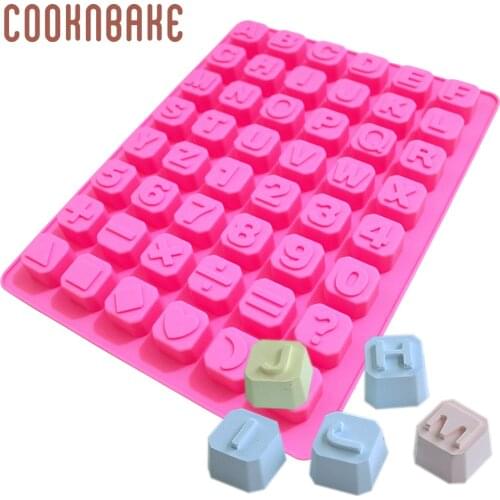 DIY Silicone Cake Mold 48 Letters Chocolate Mold Candy Fondant Molds DIY Handmade Cake Biscuit Baking tools pudding ice mould