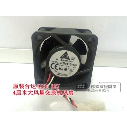 Brand new DELTA EFB0412VHDDELTA 4cm 4020 12V 0.18A switchServer cooling fan