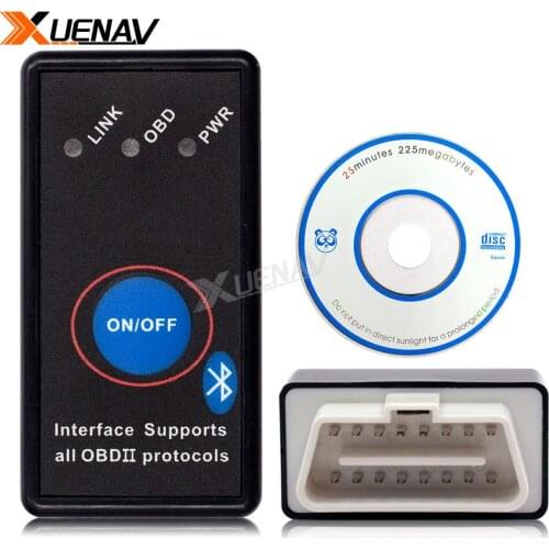 Super Mini Bluetooth ELM327 V2.1 OBD2 CAN-BUS Scanner With Power Switch OBD II V 2.1 Adapter Android ELM 327 BT On/Off
