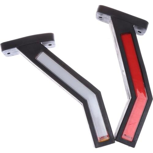 2pcs 12~24V Truck Trailer Flowing Light LED Side Marker Lighting Outline Lamp Caravan Lorry Side Light Amber Red White