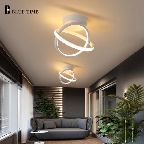LED Chandelier Home Indoor Lighting for Living Room Bedroom Aisle Light Ceiling Chandeliers Lustre Lighting Black White Corridor