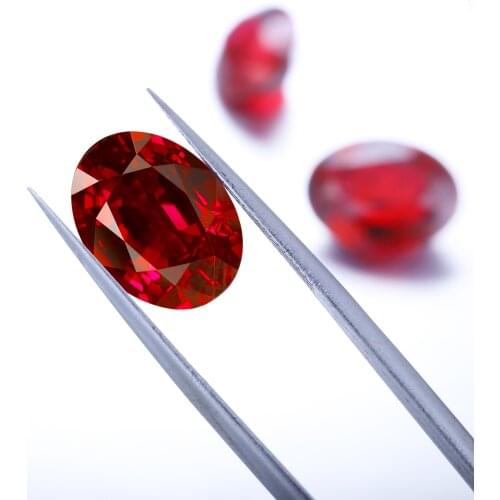 Zhanhao Jewelry Fancy Shape Quality Lab Grown Ruby Gemstone Oval Cut Pigeon Blood Red Ruby Diamond