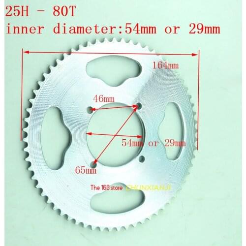 25H 80 Tooth 54mm or 29mm Rear Chain Sprocket For 2 Stroke 47cc 49cc Engine Chinese Mini ATV Quad 4 Wheeler Pocket Bike Scoote