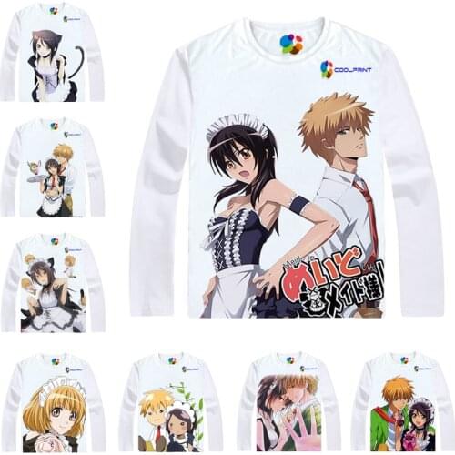 Coolprint Japanese Anime Shirt Maid Sama T-Shirts Multi-style Long Sleeve Ayuzawa Misaki Usui Takumi Cosplay Costume Kawaii Gift