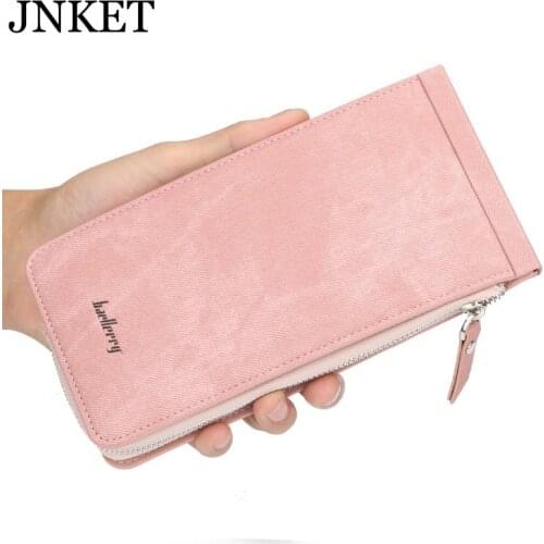 JNKET Womens Purse Ultra-Thin Wallet PU Leather Multi-card Wallet Billfold Credit Card Wallet Zipper Long Wallet Notecase