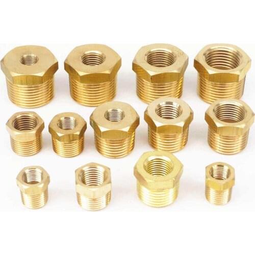 1/4" 3/8" 1/2" 3/4" NPT BSPT Male To Female Thread Brass Reducer Bushing Reducing Pipe Fitting Coupler Connector Adapter 229PSI
