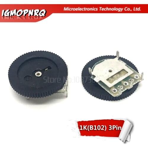 10pcs Double Gear tuning potentiometer B102 1K 3pin 16*2mm Dial Potentiometer