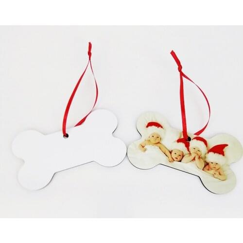 100*60*3MM 20pcs/sublimation blank heat transfer printing Christmas decoration pendant MDF two-sided printing bone tag pendants