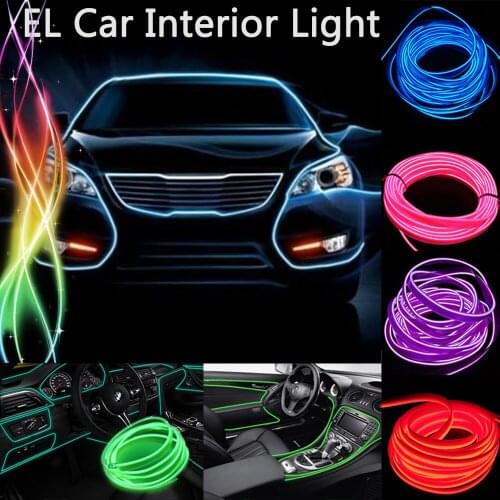 2M 3M 5M 12V EL Car interior light LED Glowing Electroluminescent EL Wire for Automotive Interior Car Cosplay Decoration D30