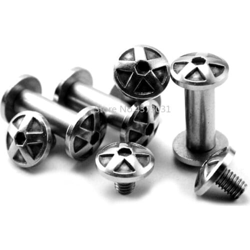 4 Pieces Shank screw pair lock nut screw stainless steel tack head cutter rivet folding knife spindle screw Fk29