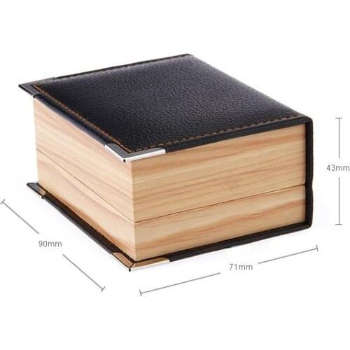50pcs/lot Top Quality Faux Leather Wood Grain Cuff Button Box Cuff Link Packaging Box Gift Box Cufflink Boxes SN486