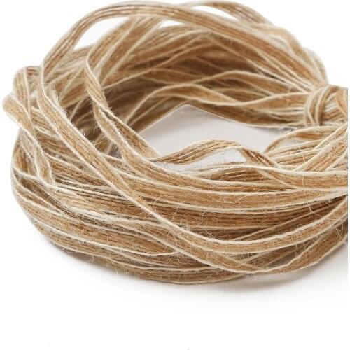 6mm Width 10m/roll Natural Jute Hemp Rope Hessian With White Ribbon Lace DIY Trim Fabric Lace For Decoration Gift Packaging