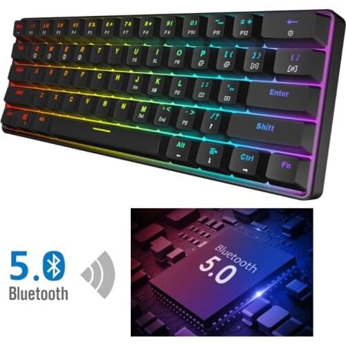 Wireless Compact Mechanical Keyboard Waterproof Compact 61 Key Gaming Keyboard