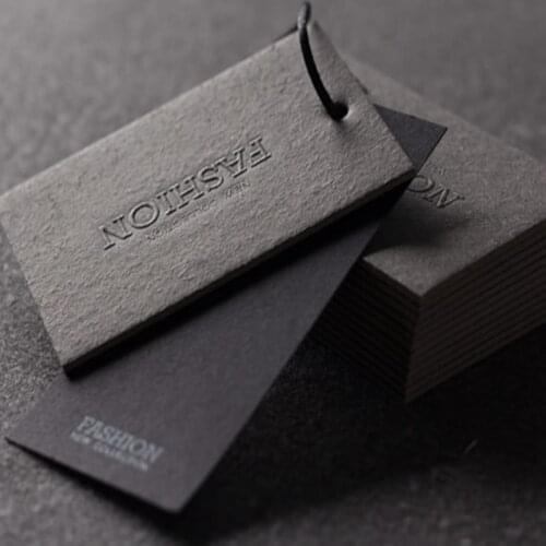 Handmade Vanilla paper Concavo convex Embossed stamp tags custom-made clothing trademark paper wholesale production spots