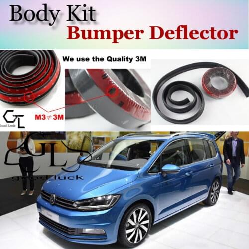 Bumper Lip Deflector Lips For Volkswagen VW Touran Front Spoiler Skirt For Car Lip Fans Car View Tuning / Body Kit / Strip