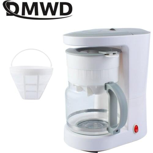DMWD 680W Mini Electric Drip Coffee Maker Household Semi-automatic Brewing Tea Pot American Coffee Machine Espresso 1.3L EU plug