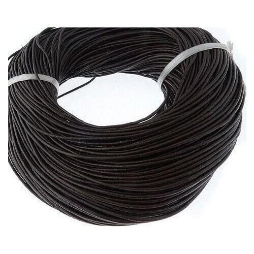 Hgg2 100Meters Black 1mm real wax Round COW Genuine Leather Cord Bracelet & Necklace Cord DIY for jewelry