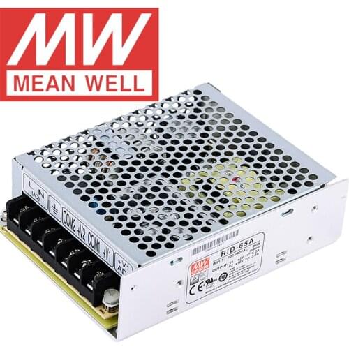 Mean Well RID-65 Series AC/DC 65W 5V/12/24V Dual Output Switching Power Supply meanwell online store