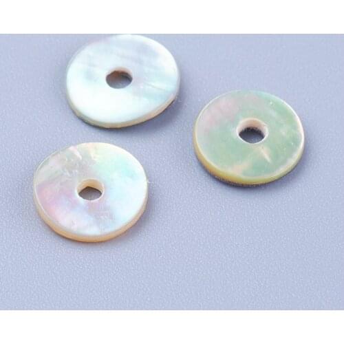 100pcs Natural Sea Shell Beads 8mm Disc/Flat Round Heishi Beads for jewelry making DIY bracelet necklace hole: 1mm