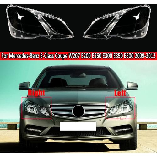 Headlight Lens Light Caps For Mercedes-Benz W207 E200 E250 E300 Coupe 2009~2013 Headlamp Cover Car Replacement Clear Auto Shell
