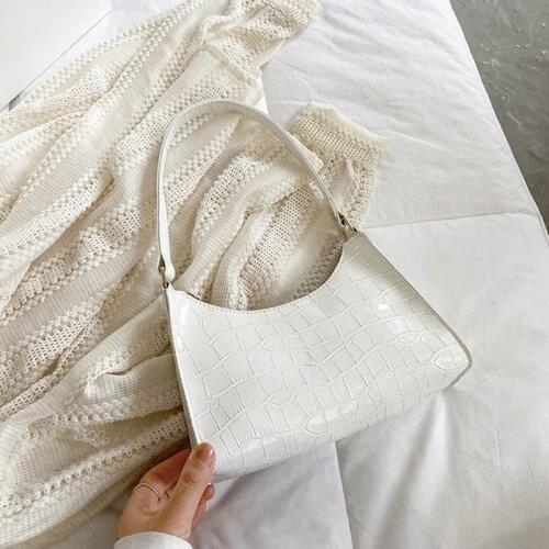 M68C Crocodile Pattern Women Underarm Bag Ladies Small Shoulder Bags Purse Handbags