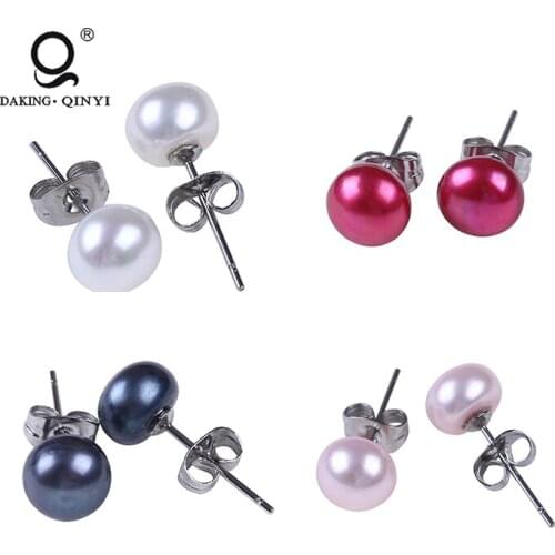 Fashion Jewelry Earring Designs New Model Button Pearl Earrings