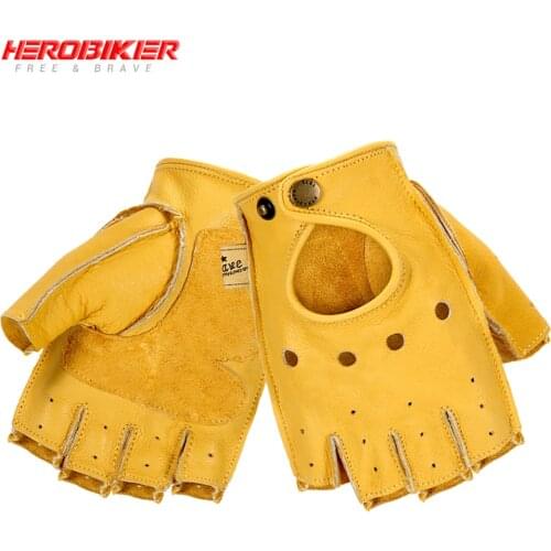 HEROBIKER Motorcycle Gloves Breathable Leather Moto Gloves Motorbike Riding Full / Half Finger Motocross Gloves Guantes Moto