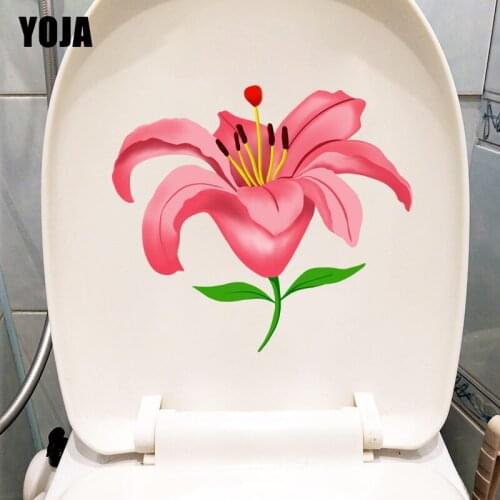 YOJA 22X19.7CM Cartoon Lily Flower Wall Stickers For Wall Sticker Creative House Decoration Toilet Decal T1-1850