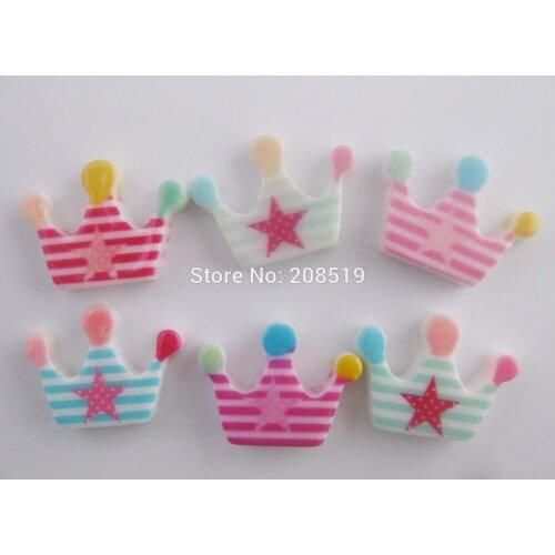 NBNLNV Decorative Resin Cabochon Crown Pattern Mix randomly 100pcs Scrapbooking Accessories