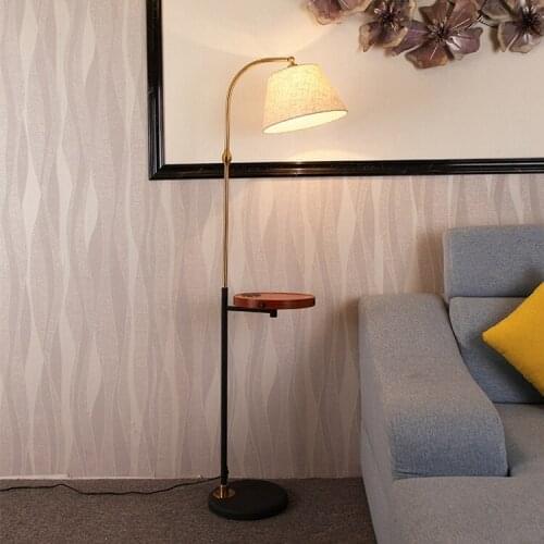 Nordic fishing wireless charging floor lamp tea table living room bedroom bedside creative American light luxury vertical lamp