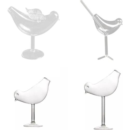 2021 New 150Ml Creative Bird Shape Cocktail Goblet Glass Personality Molecular Smoked