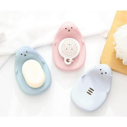 Cartoon Animals Soap Holder Dish Tray Storage Soap Rack Baby Shower Box Bath Shower Tray Holder Container For Bath Shower Plate