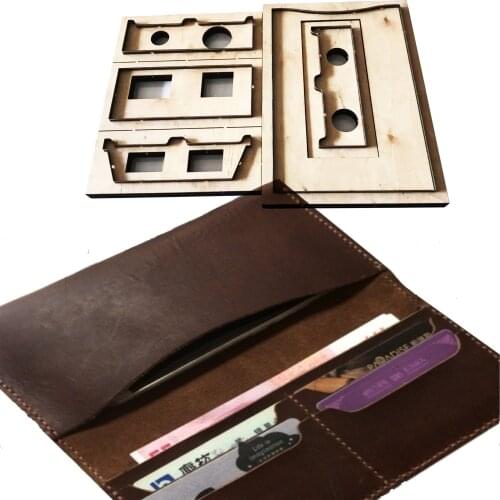 Japan Steel Blade Rule Die Cut Steel Punch Wallet Cutting Mold Wood Dies for Leather Cutter for Leather Crafts 200x95x20mm