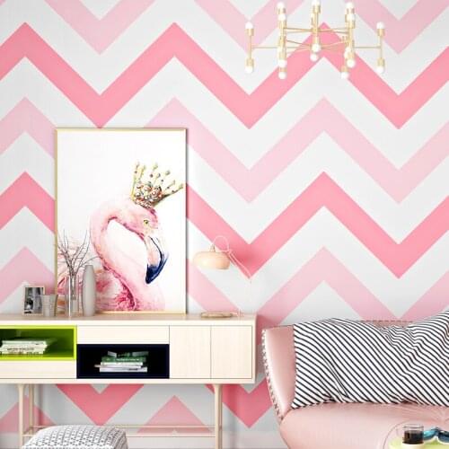 Bright Yellow Pink Blue Wave Wallpaper Art Deco Baby Boy Girls Kids Living Rooms Wall Papers 3d Bedroom Paper Wallpapers QZ158