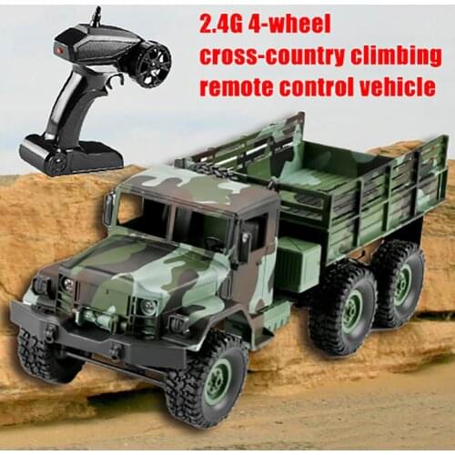 1/16 2.4G 4WD RTR RC Car LED Light Camouflage Militarial Off-road Truck Kids Christmas Gift Toy