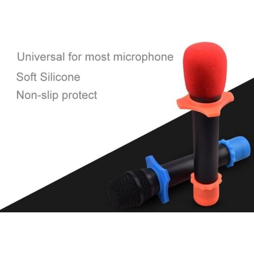 1set Shakeproof Microphone Anti-roll+Tail Sets Of Wireless Microphone Anti-skid Ring Protective Sleeve KTV Microphone Tail Cover