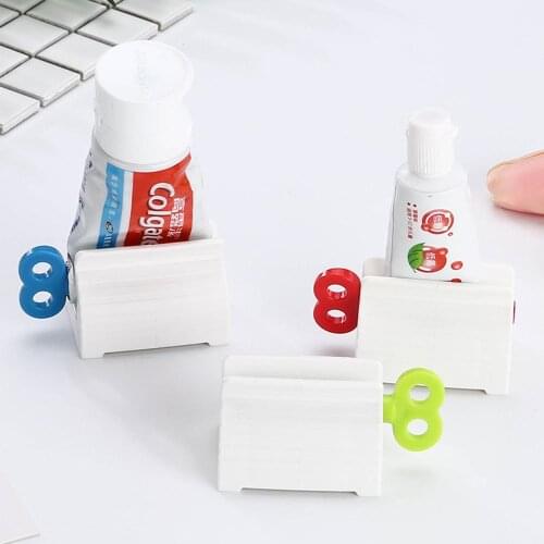 1Pc 3 Colors Home Plastic Toothpaste Tube Squeezer Easy Dispenser Rolling Holder Bathroom Supply Tooth Cleaning Accessories