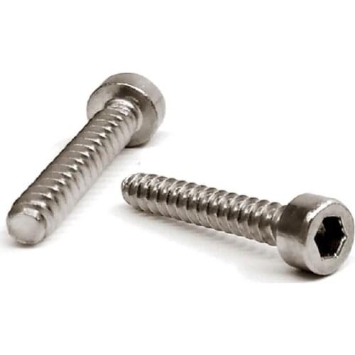 100pcs/lot M3 M3.4*6/8/10/12/16/18 Stainless Steel Speaker Cylinder Head Cup Head Hexagon Flat Tail Self-tapping Screw