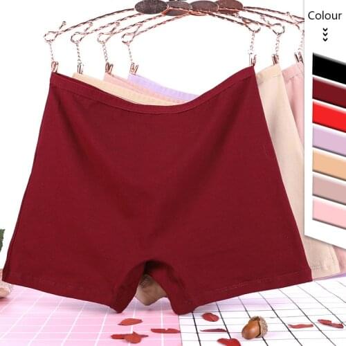 3pcs Lot Xl -6xl Women Boyshorts Pure Color Cotton Panties Lady High Waist Big Size Boxers Breathable Female Safety Short Pants