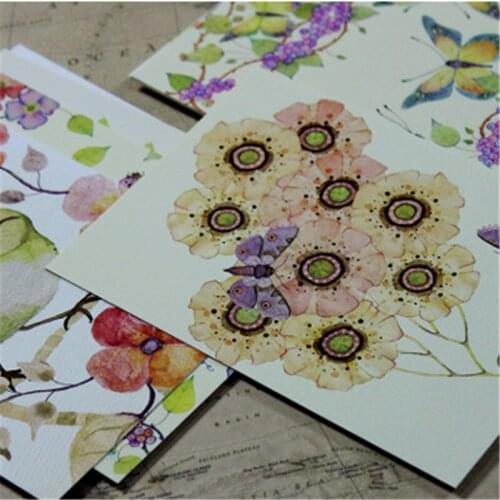 44pcs / lot "Hand-painted series greetting card postcard" Postcard / stationery decoration birthday greetings card