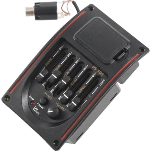 5-Band Tone Controls EQ Equalizer Tuner PS-500 5-Band Acoustic Guitar EQ Preamp Equalizer Pickup Acoustic Guitar