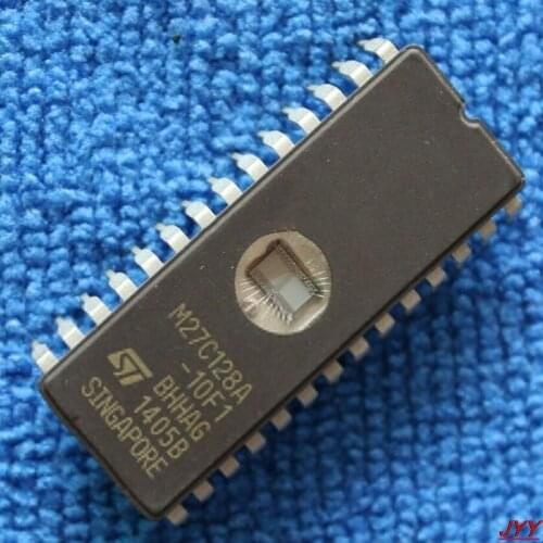 5PCS M27C128A-10F1 IC EPROM UV 128KBIT 100NS 28CDIP NEW L1SH